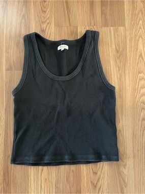 Madewell Black Waffle Knit Tank Top